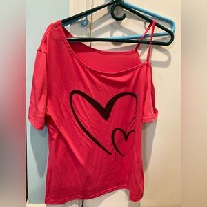 Pink Heart Graphic Top